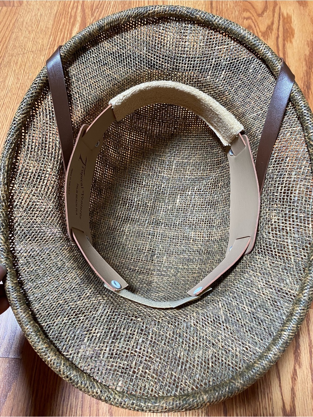 Tropical Ventures Palm Beach Florida Woven Straw Pith Safari hat/helmet - Picture 4 of 9